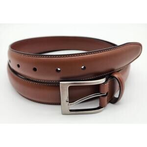 Perry Ellis Portfolio Men's Bonded Leather Dress Belt Brown Medium 34-36 NEW